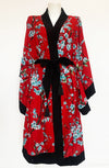 Black & Red Cherry Blossom Vintage Gown - Curvy