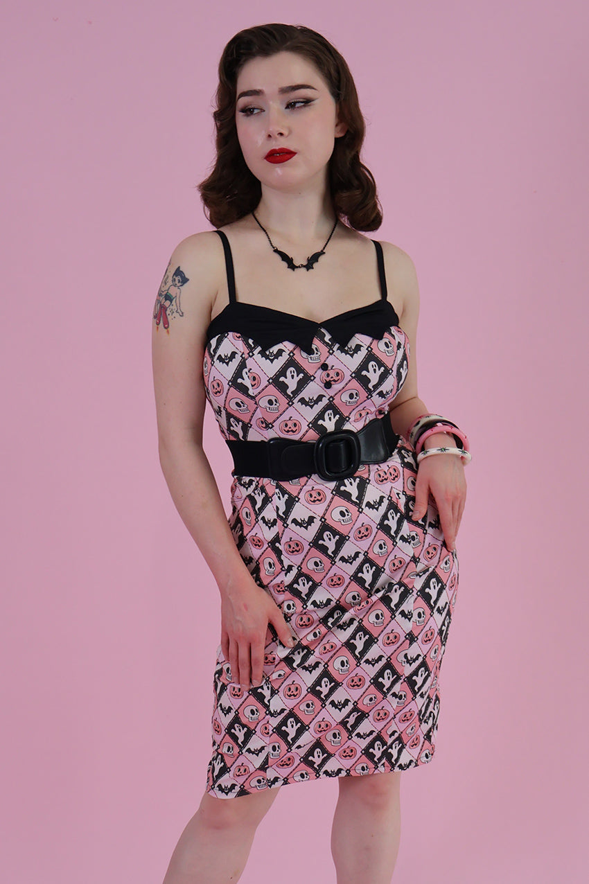 Argyle Spooks Fitted Pencil Dress