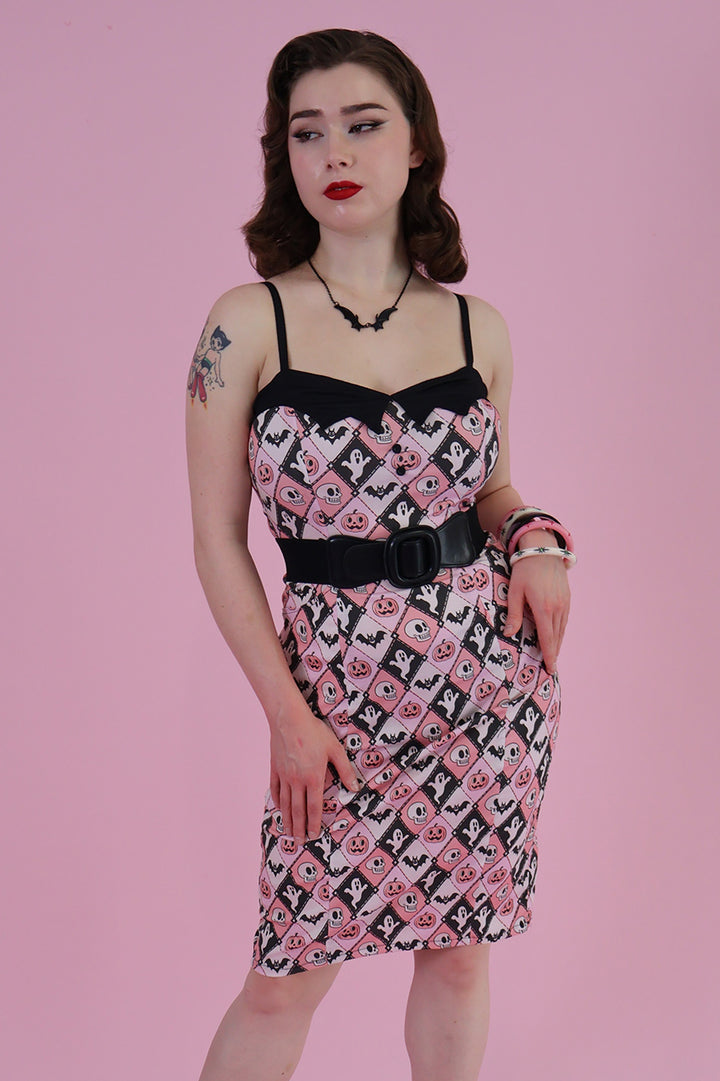 Argyle Spooks Fitted Pencil Dress