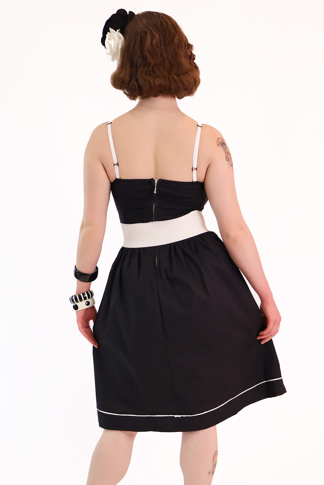 Nocturne Black Gathered Spiderweb Dress