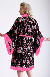 Black & Pink Cherry Blossom Vintage Gown