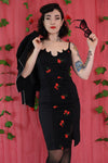 Black Rose Wiggle Dress