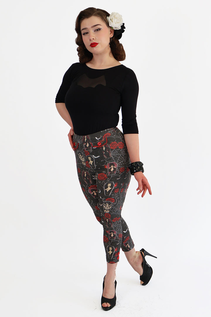 Black Coffin Club Capri Pants