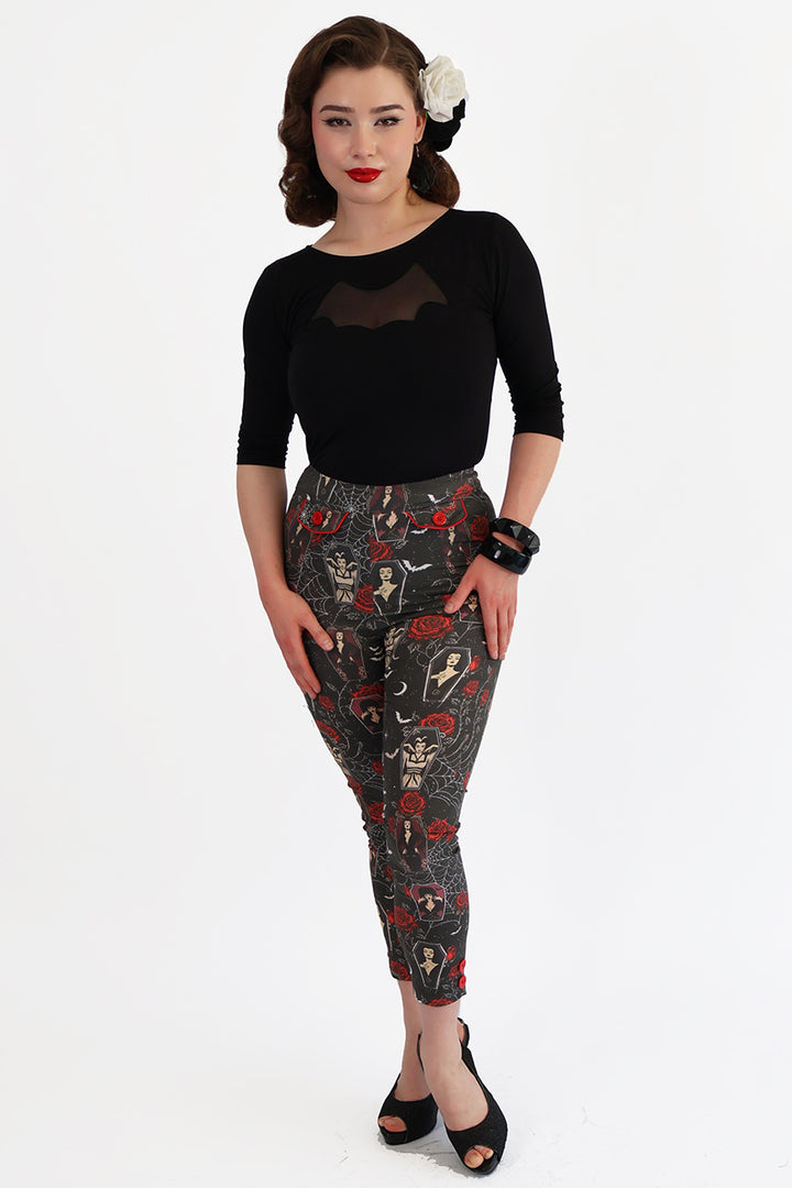 Black Coffin Club Capri Pants