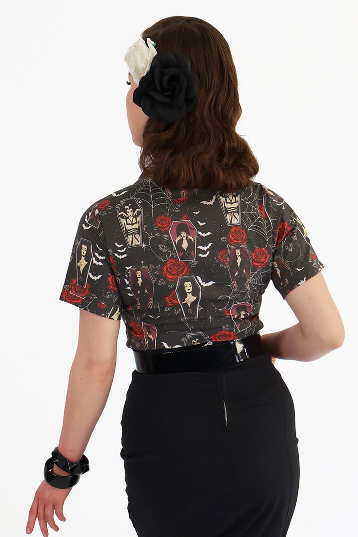 Coffin Club Pussybow Tie Shirt
