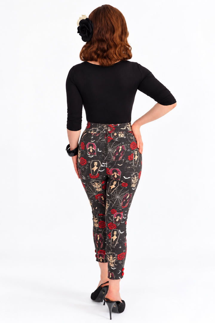 Black Coffin Club Capri Pants