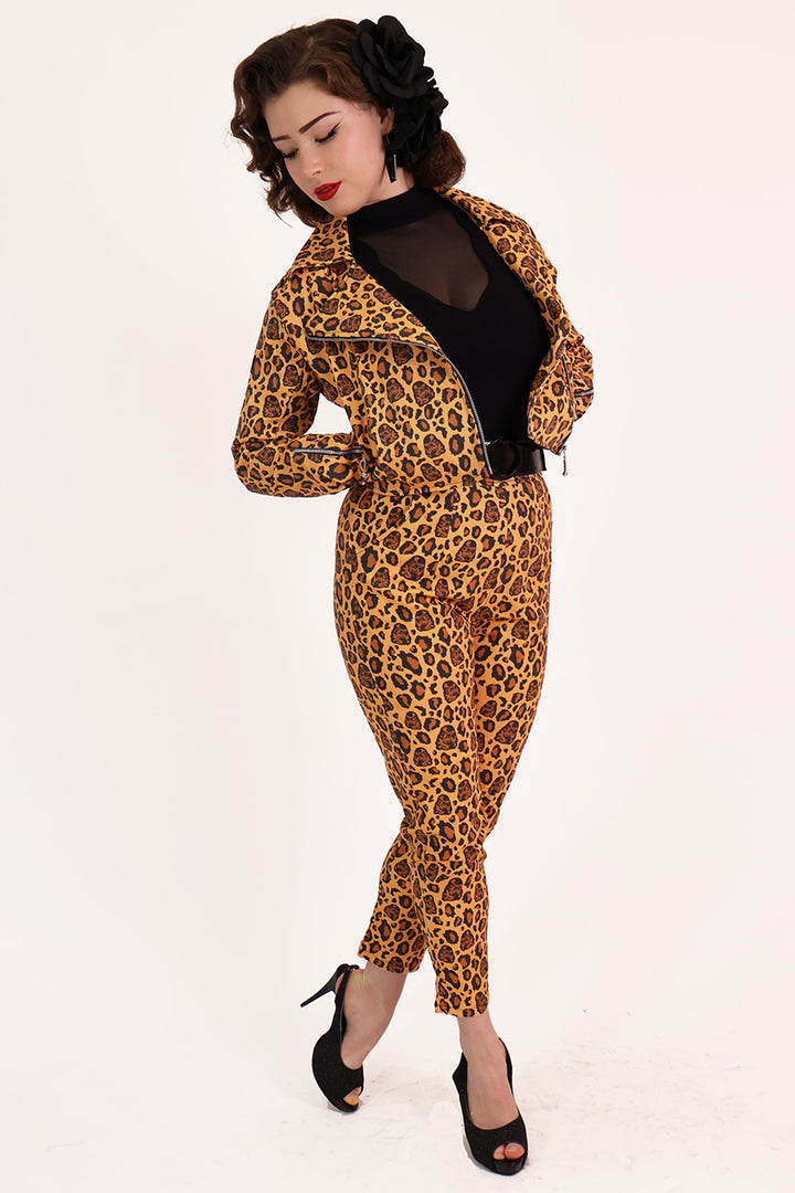 Creature from The Black Lagoon Leopard Cigarette Pants
