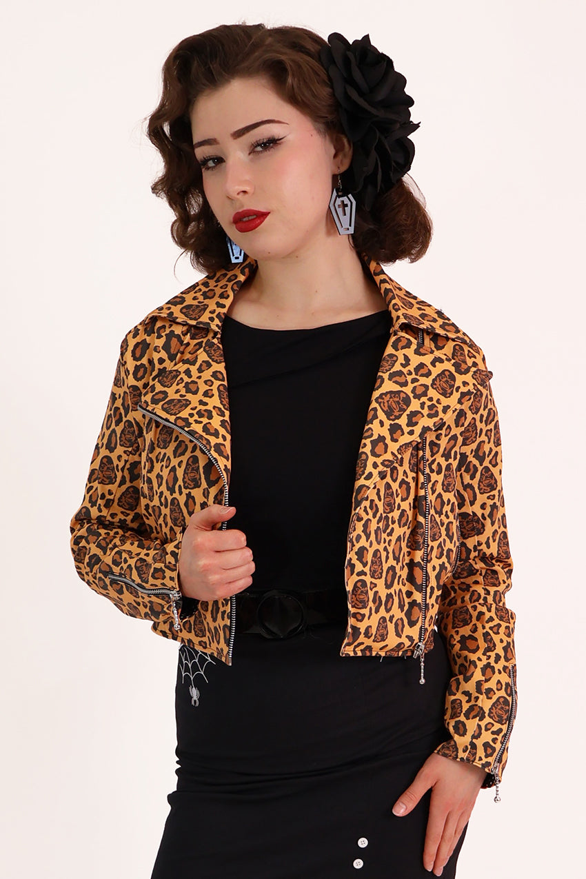 Creature from the Black Lagoon Leopard Biker Jacket
