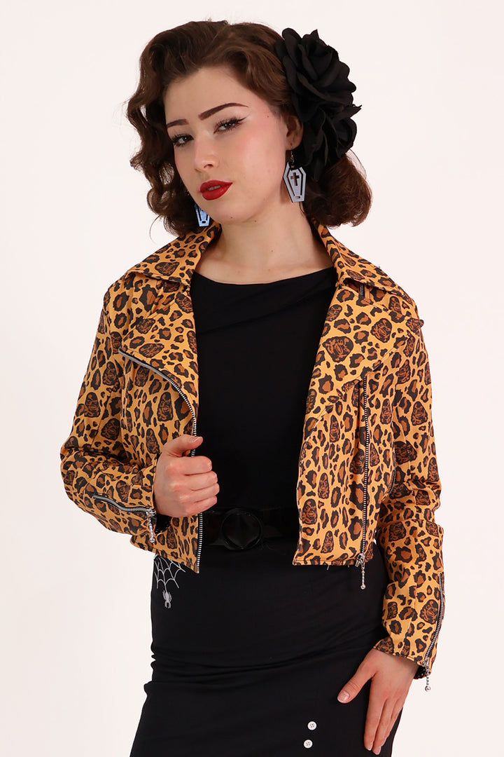 Creature from the Black Lagoon Leopard Biker Jacket