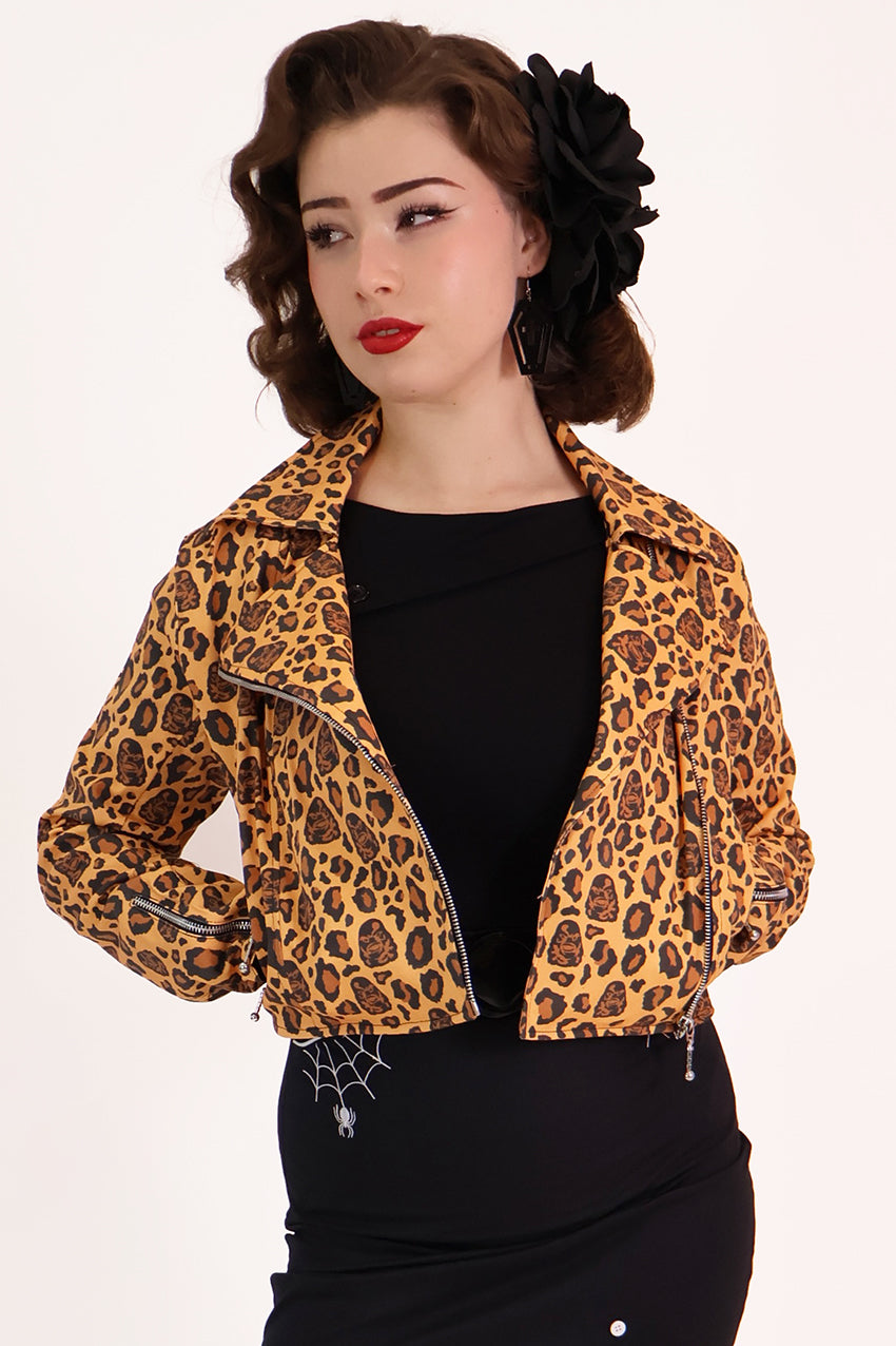 Creature from the Black Lagoon Leopard Biker Jacket