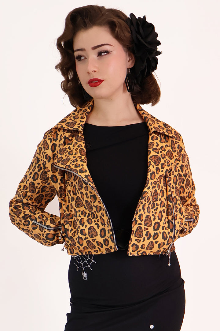 Creature from the Black Lagoon Leopard Biker Jacket