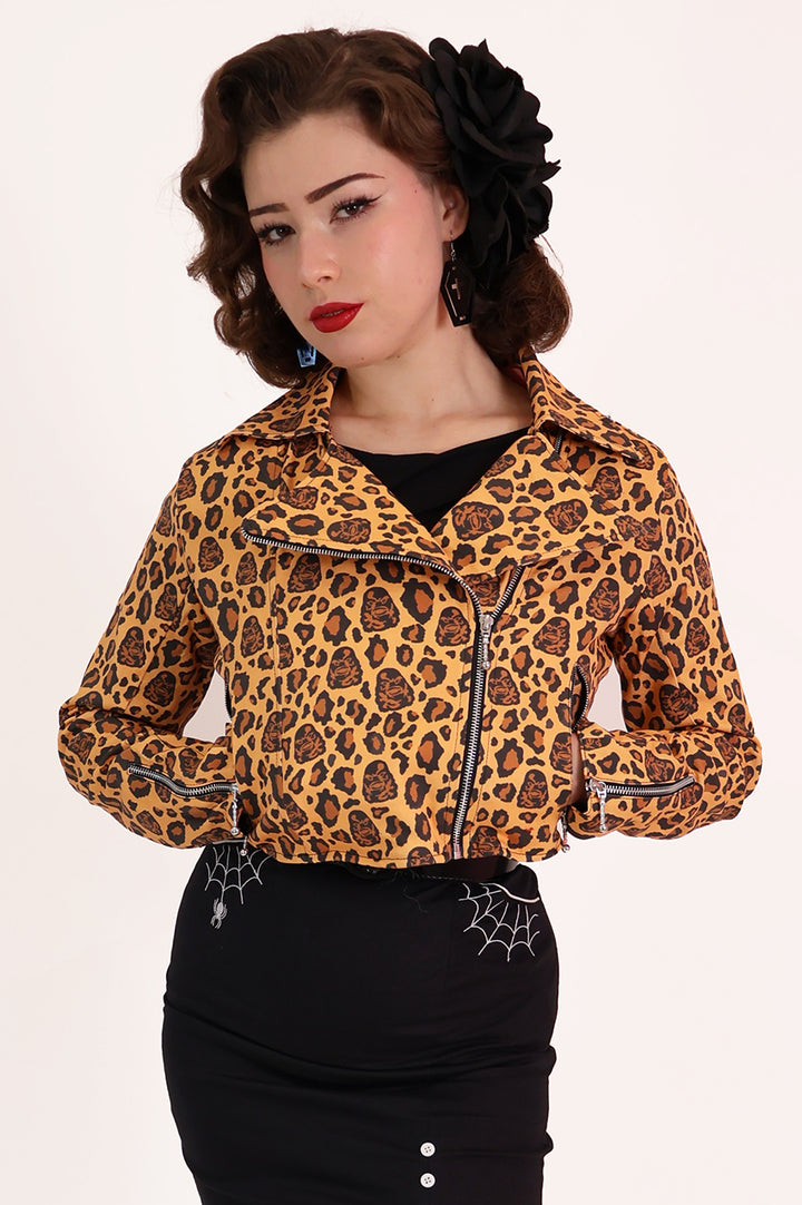 Creature from the Black Lagoon Leopard Biker Jacket