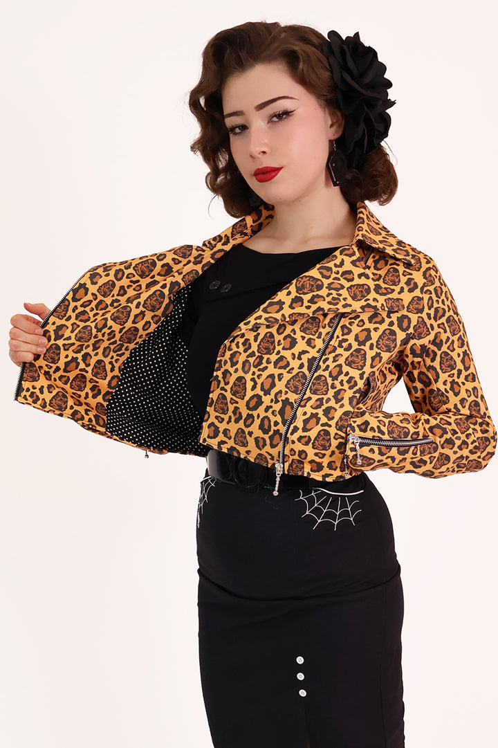Creature from the Black Lagoon Leopard Biker Jacket