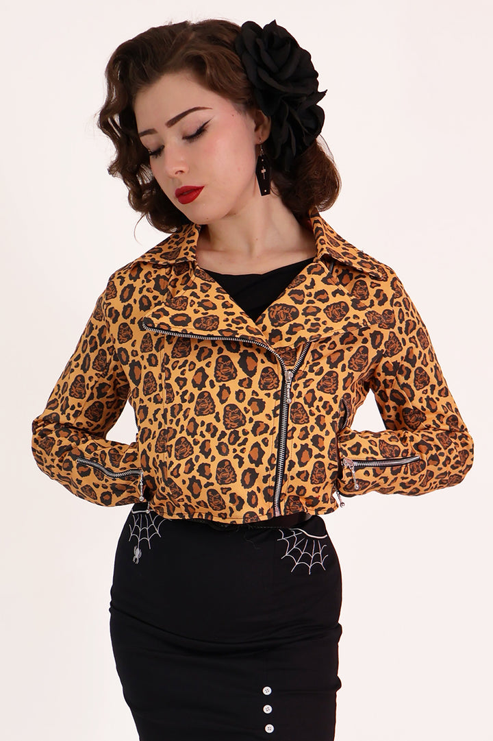 Creature from the Black Lagoon Leopard Biker Jacket