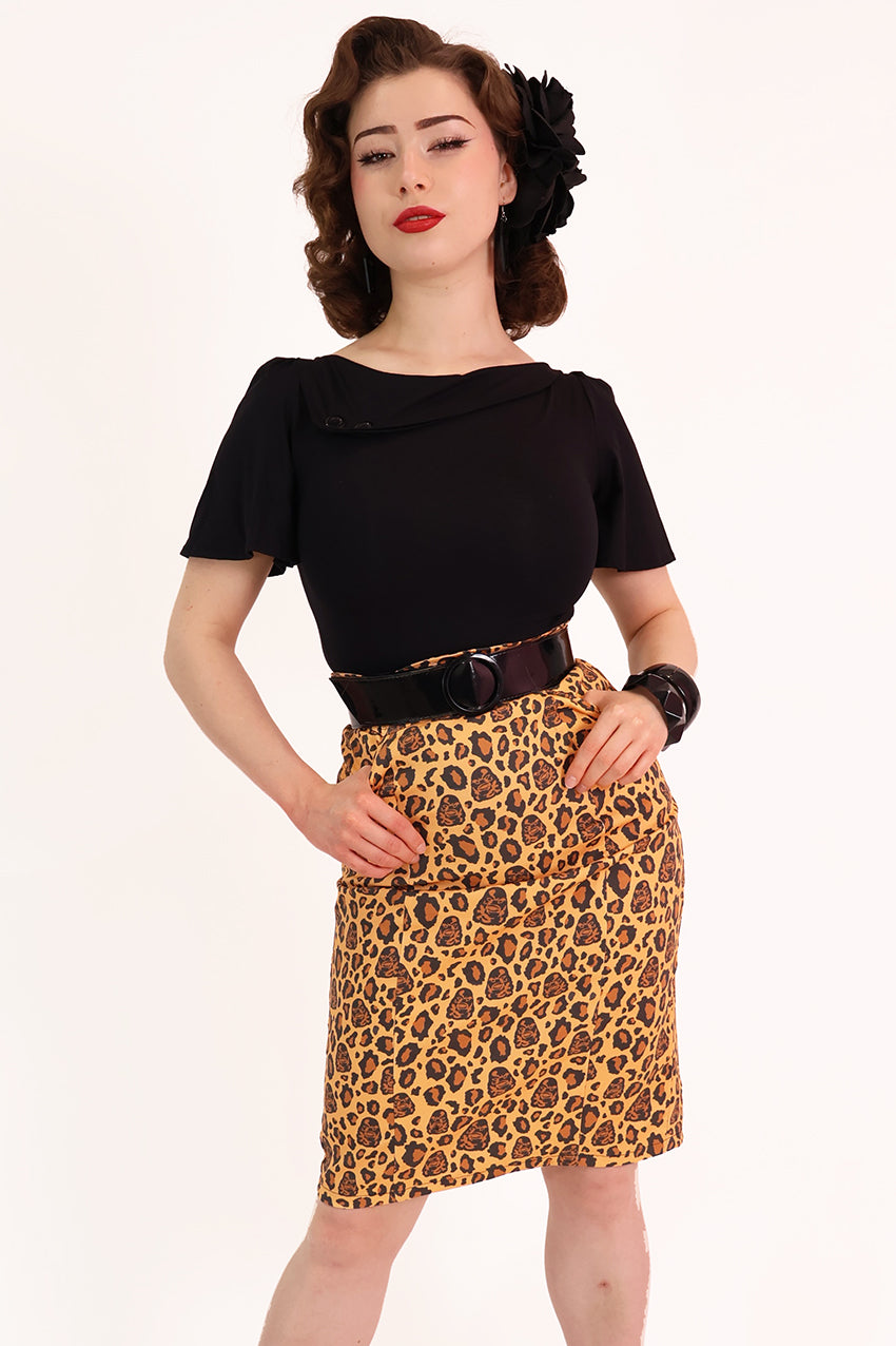 Creature from the Black Lagoon Leopard Print Wiggle Skirt