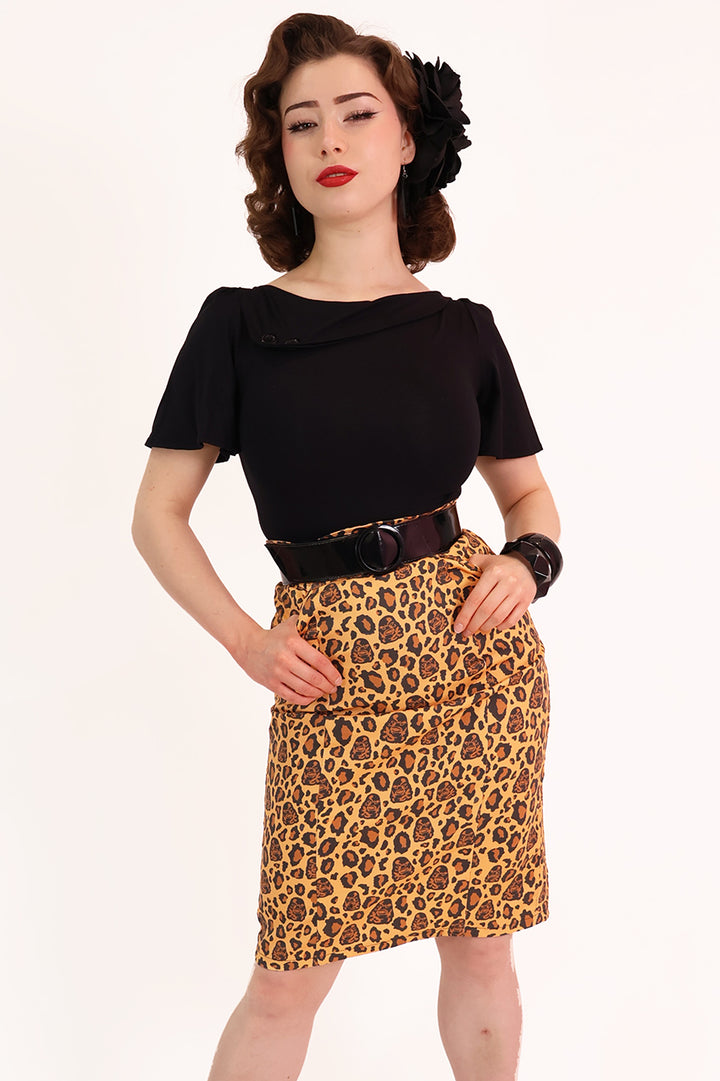 Creature from the Black Lagoon Leopard Print Wiggle Skirt