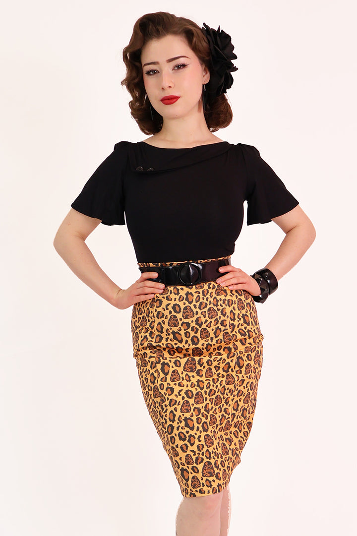 Creature from the Black Lagoon Leopard Print Wiggle Skirt