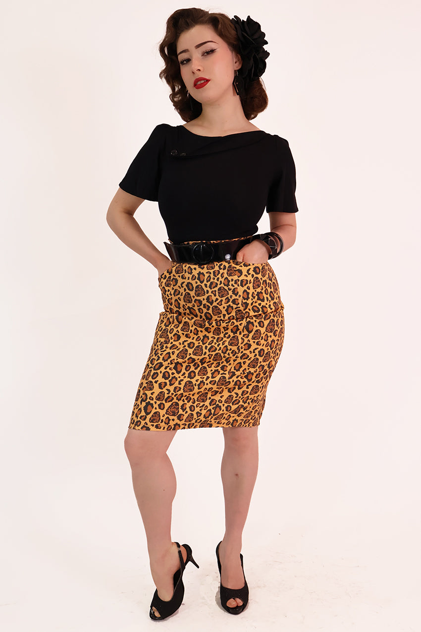 Creature from the Black Lagoon Leopard Print Wiggle Skirt