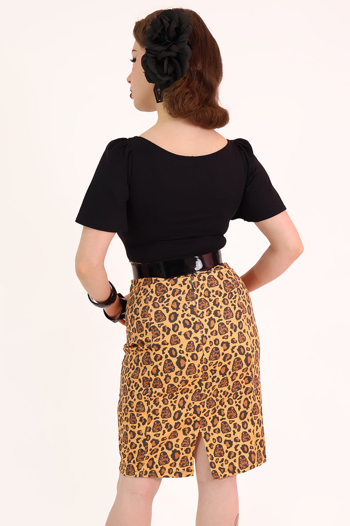 Creature from the Black Lagoon Leopard Print Wiggle Skirt