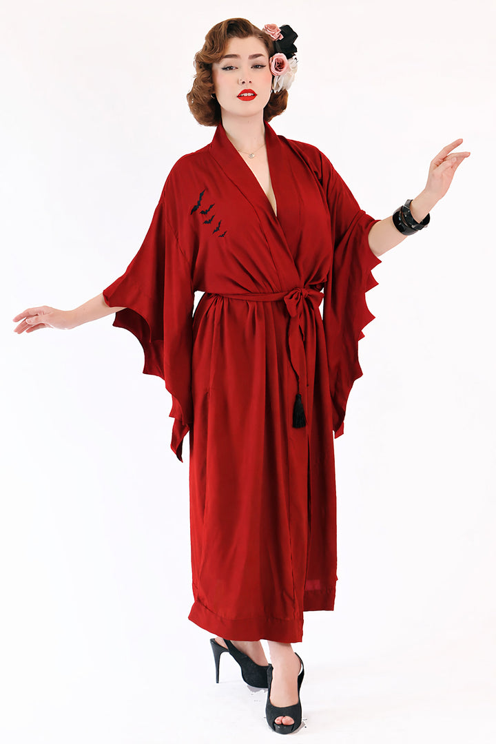 Long Dark Red Nightfall Gown