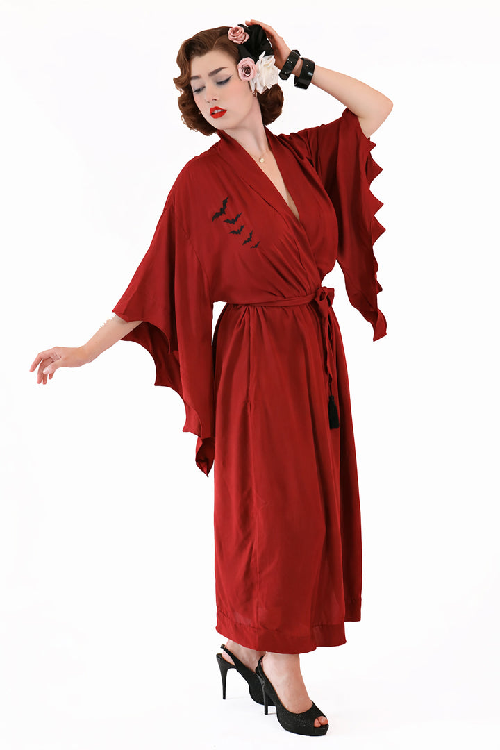 Long Dark Red Nightfall Gown
