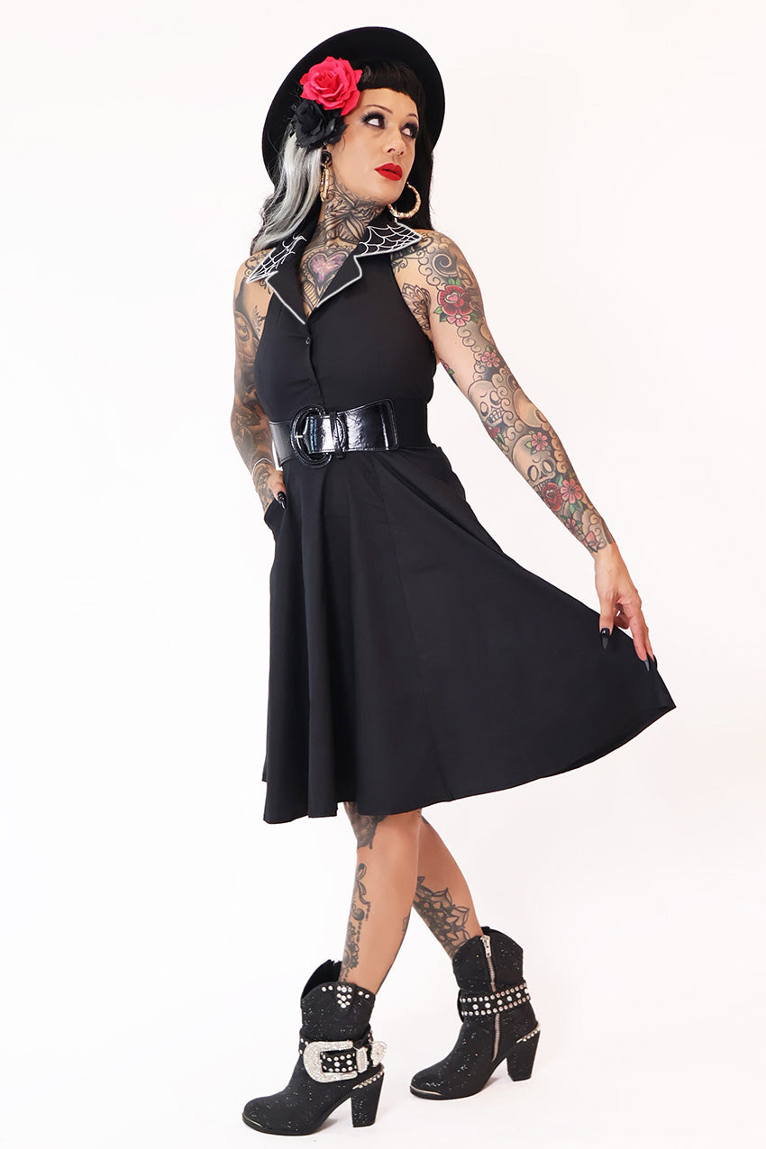 Elvira Black Swing Dress