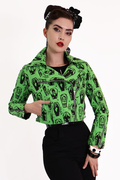 Green Ghoul Gang Biker Jacket