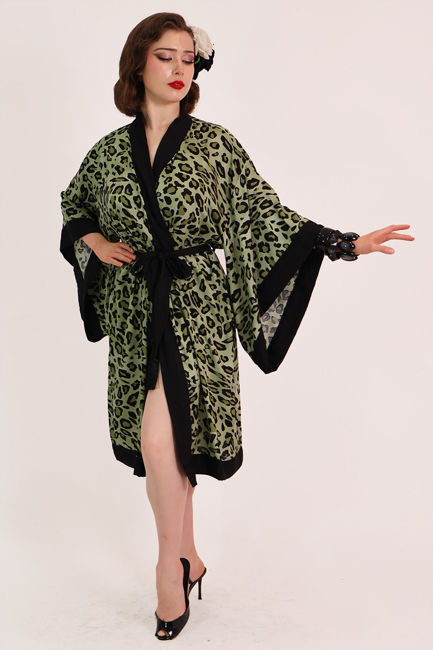 Green Leopard Vintage Gown
