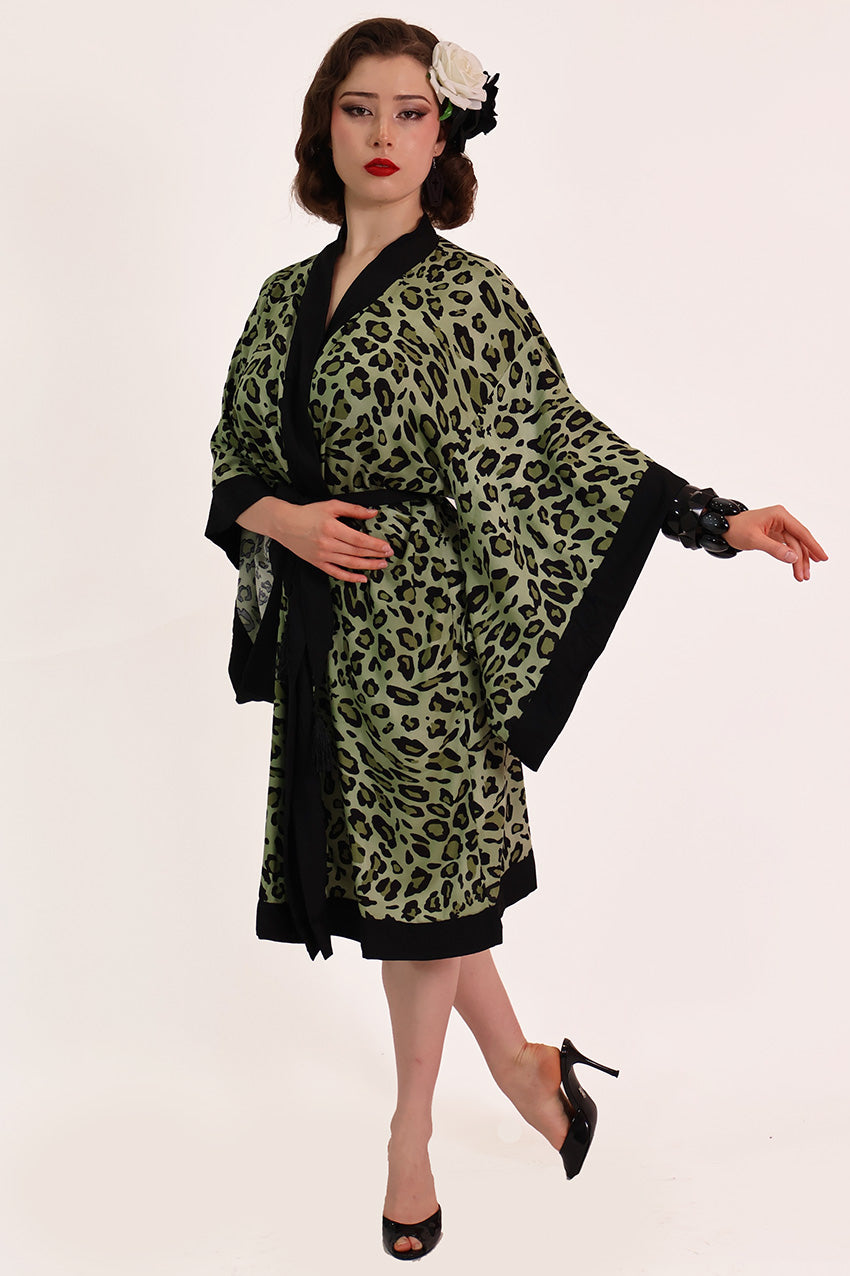 Green Leopard Vintage Gown