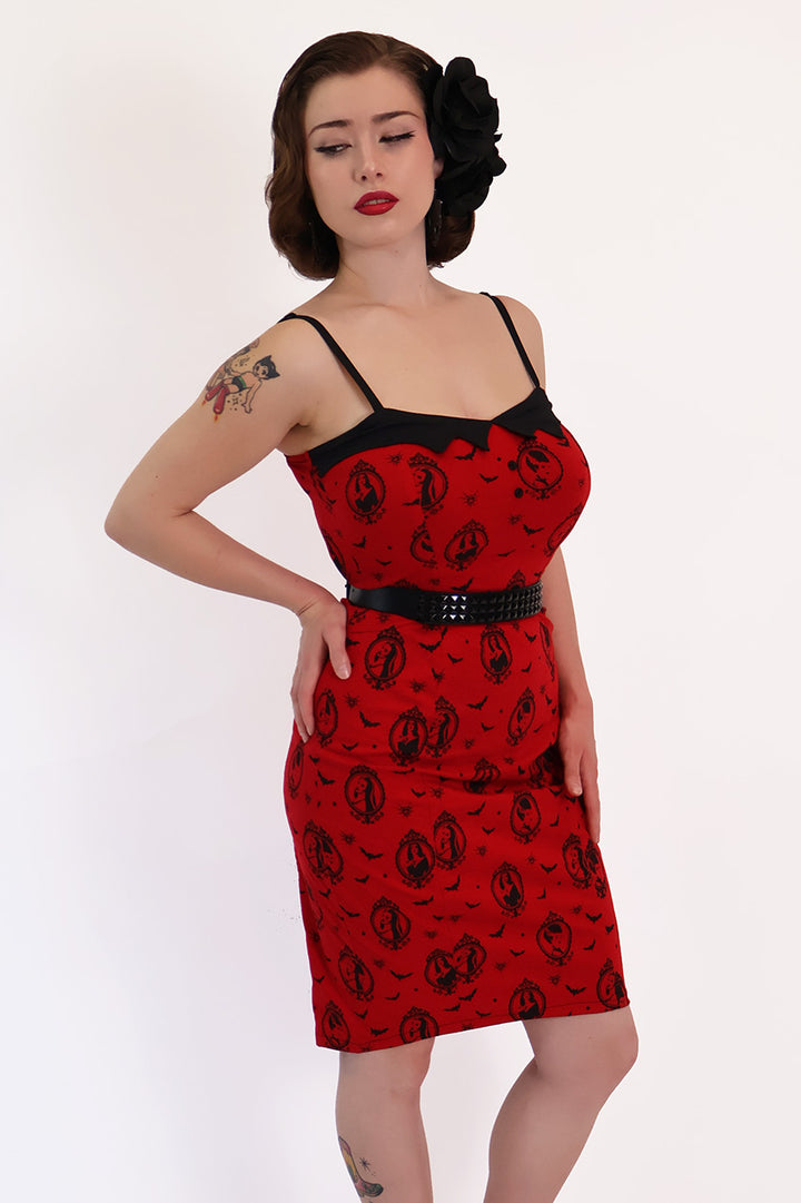Red & Black Scream Queen Wiggle Dress