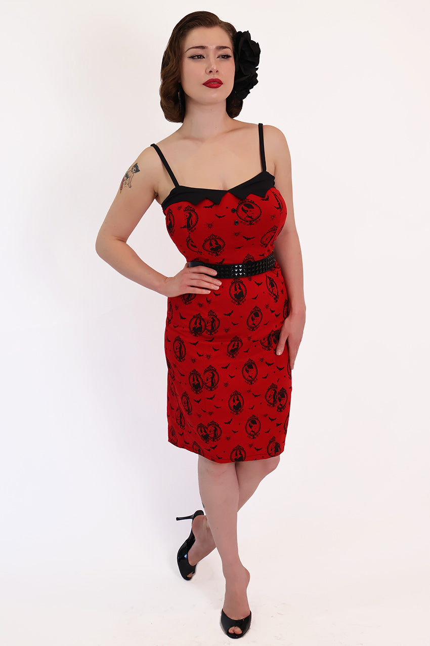 Red & Black Scream Queen Wiggle Dress