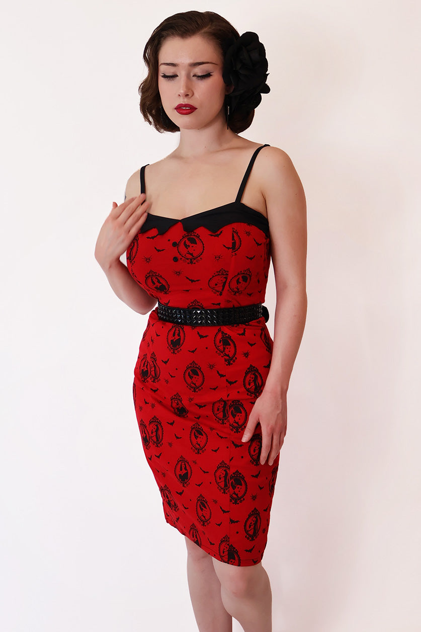 Red & Black Scream Queen Wiggle Dress