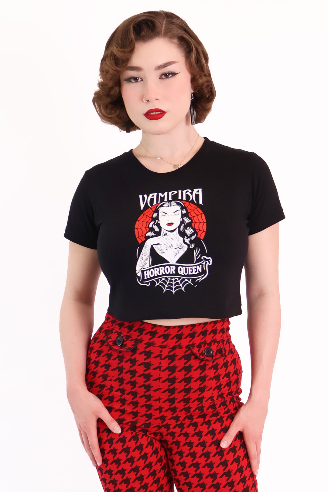 Horror Queen Crop Black Tee Shirt