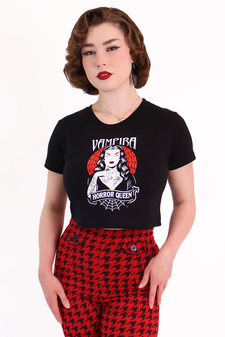 Horror Queen Crop Black Tee Shirt