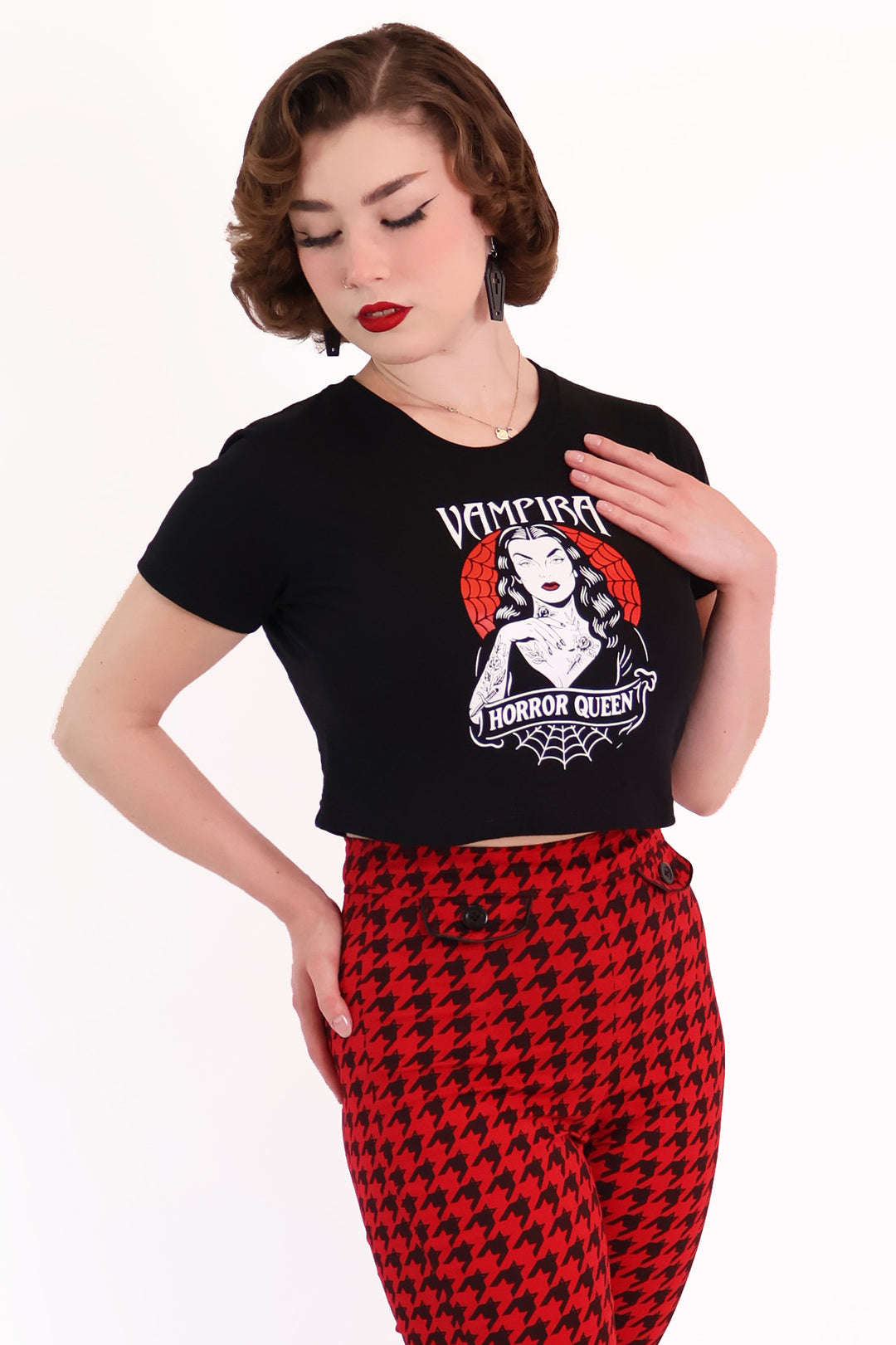 Horror Queen Crop Black Tee Shirt
