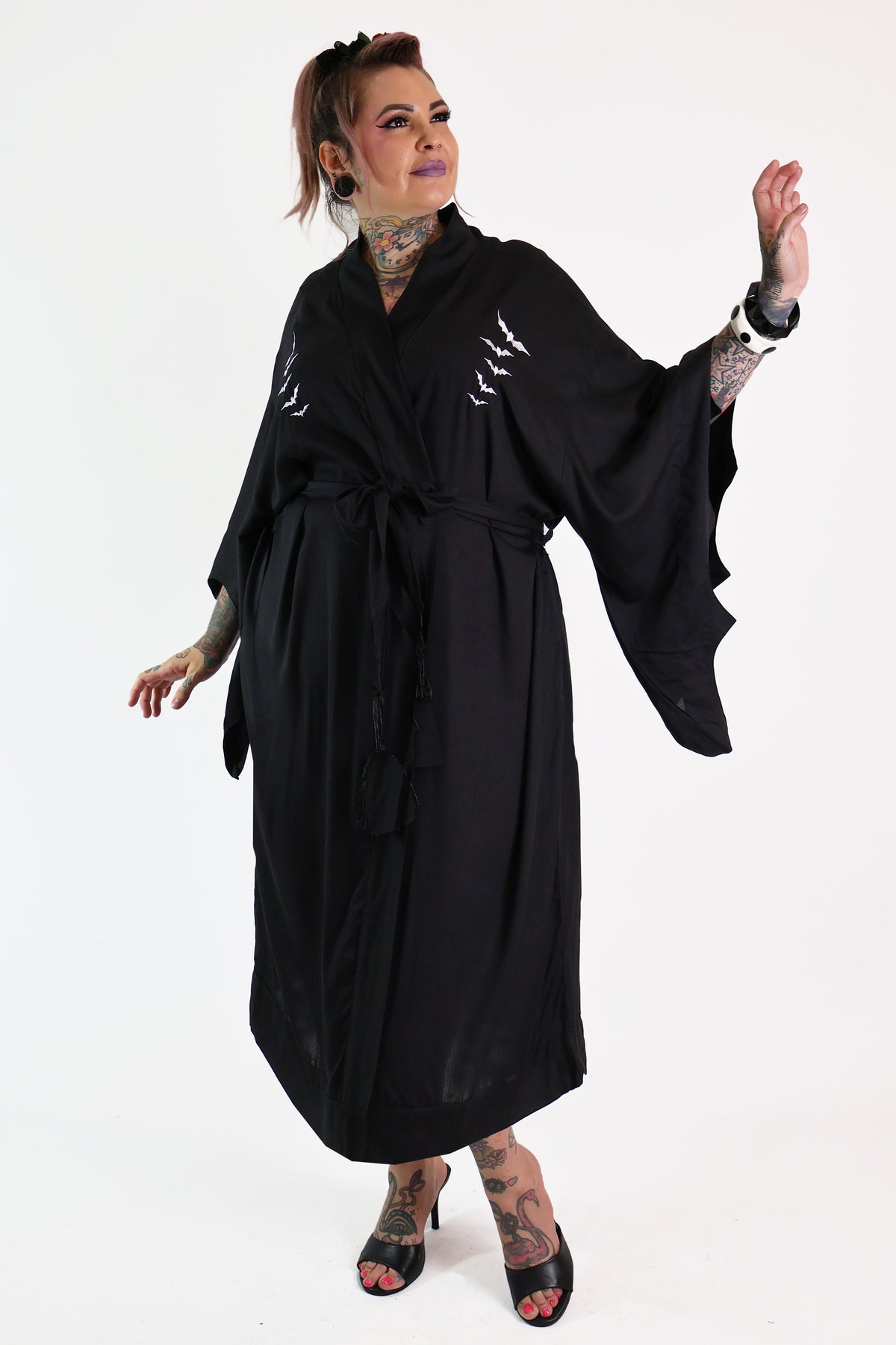 Nightfall Black Bat Vintage Gown - Curvy