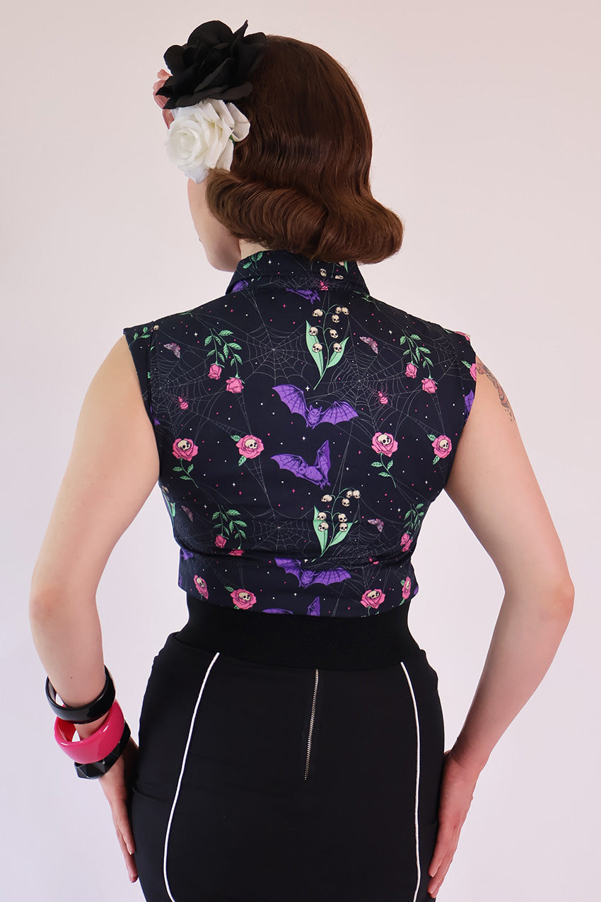 Night Garden Dark Floral Retro Shirt