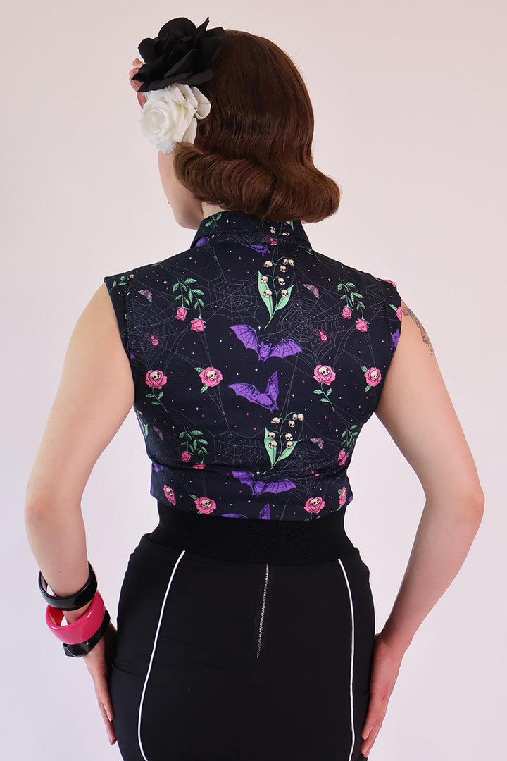 Night Garden Dark Floral Retro Shirt