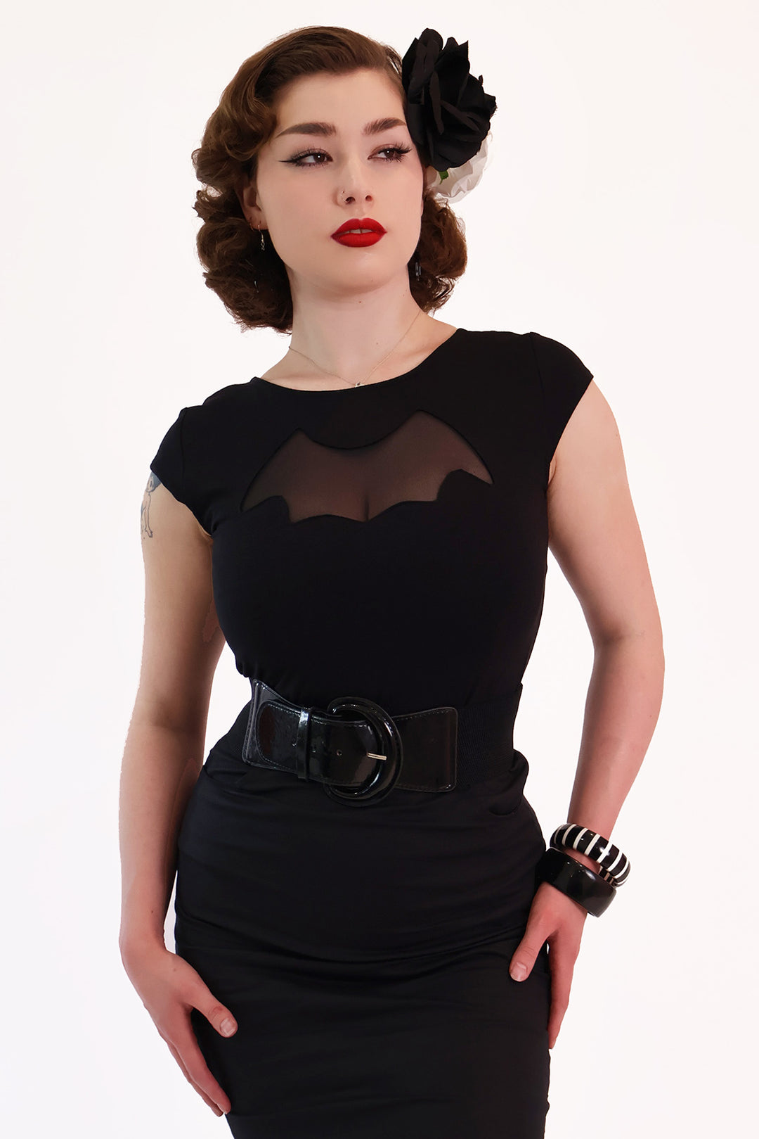 Black Night Wing Top Short Sleeve