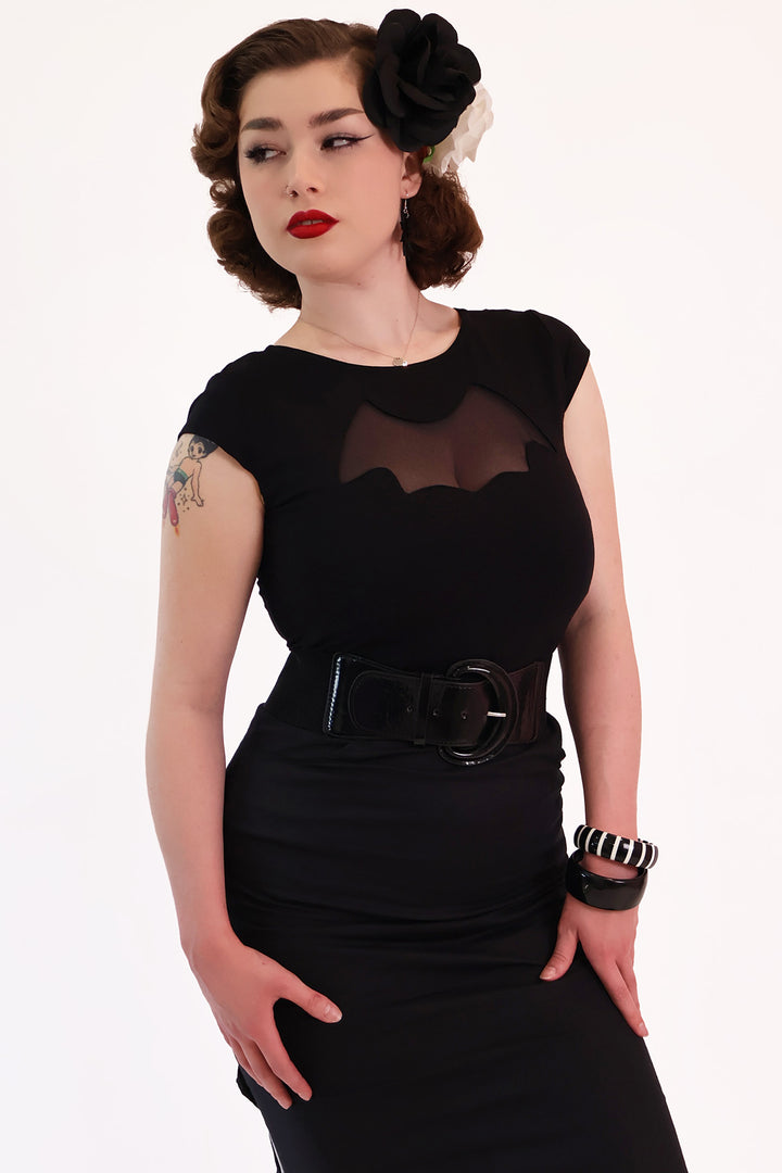 Black Night Wing Top Short Sleeve