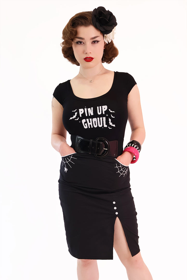Pin Up Ghoul Black Tee Shirt