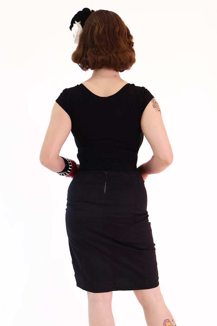 Black Nocturne Web Fitted Skirt