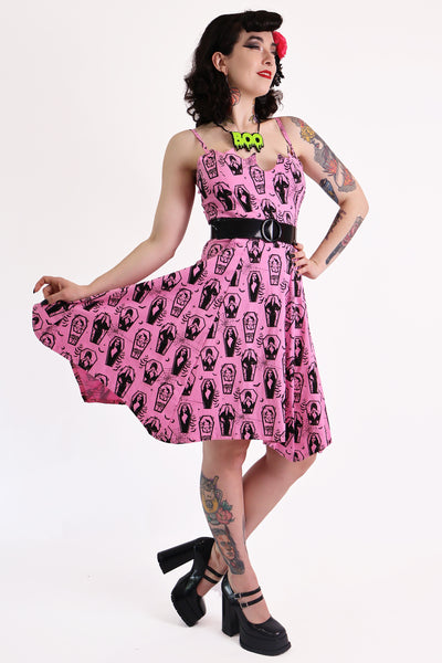 Pink Ghoul Gang Bat Dress