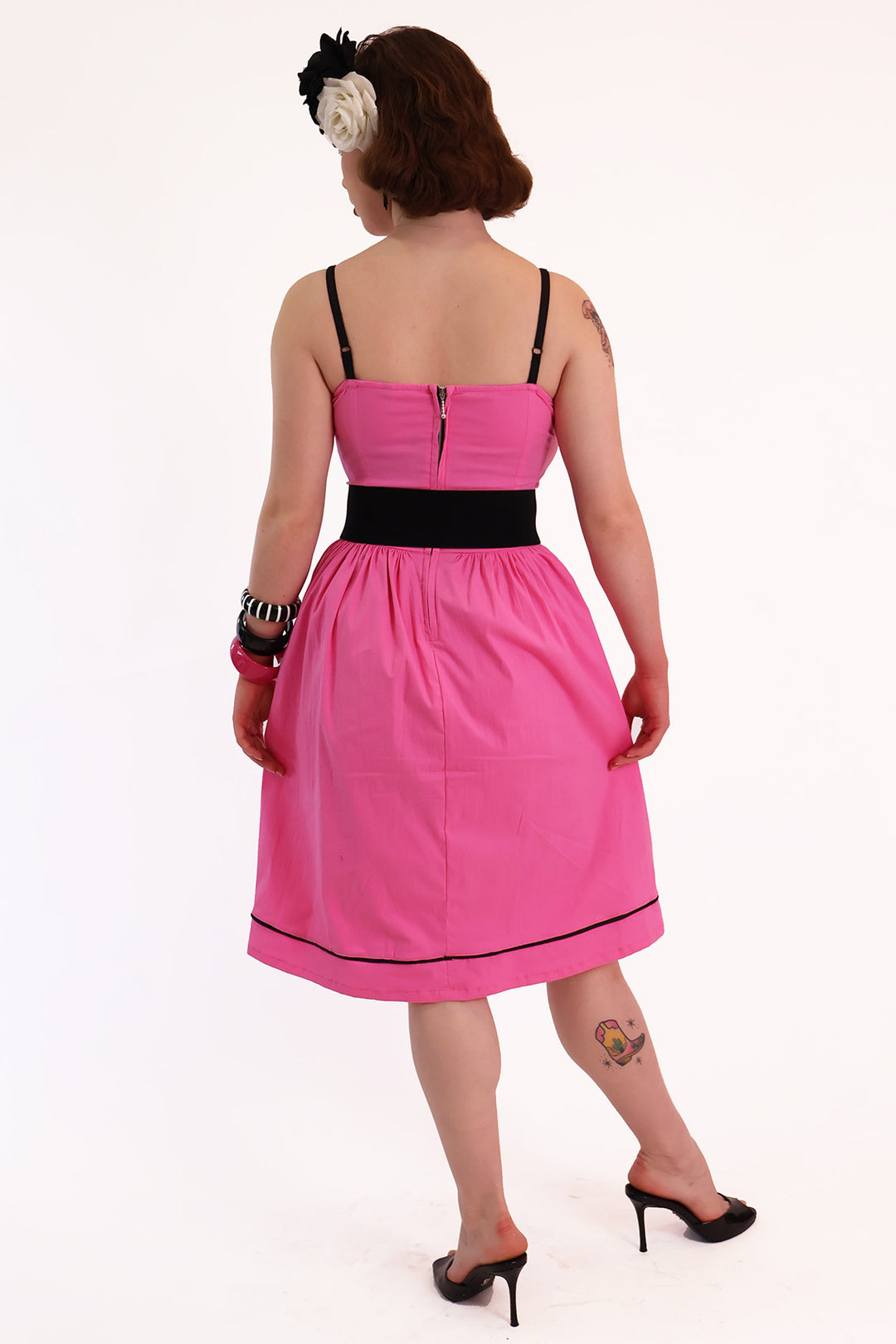 Nocturne Pink Gathered Spiderweb Dress