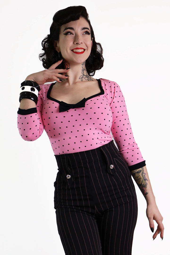 Pink Betty Doll Polkadot Top
