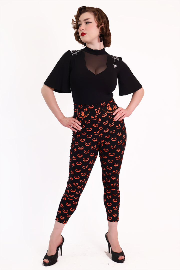 Pumpkin Queen Black & Orange Pants