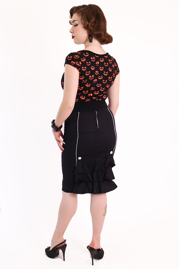 Pumpkin Queen Black and Orange Top