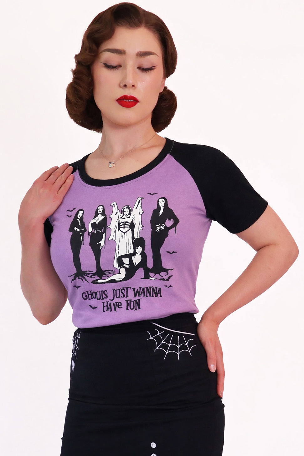 Ghoul's Just Wanna Have Fun Purple Raglan Tee Shirt