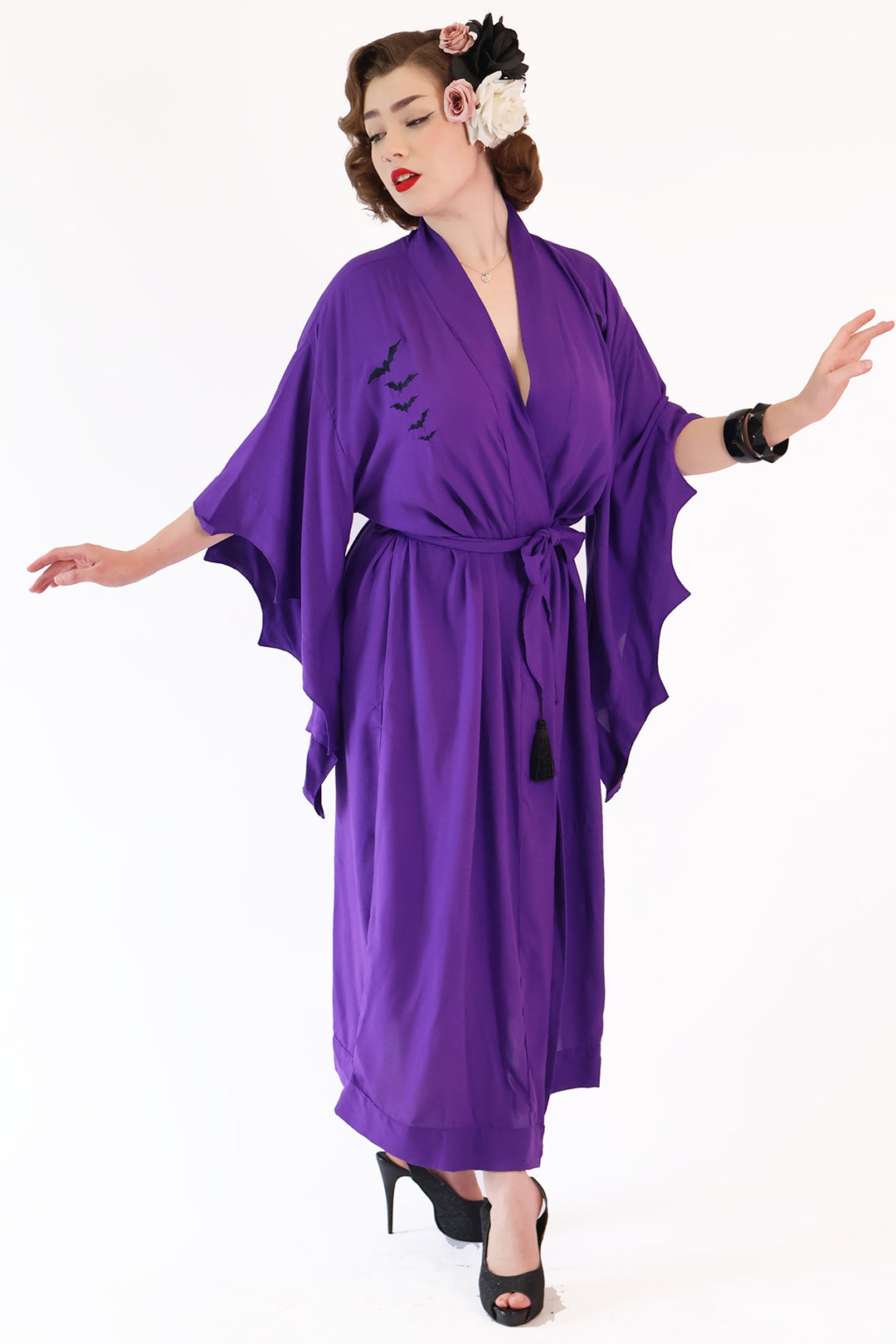 Long Purple Black Nightfall Gown