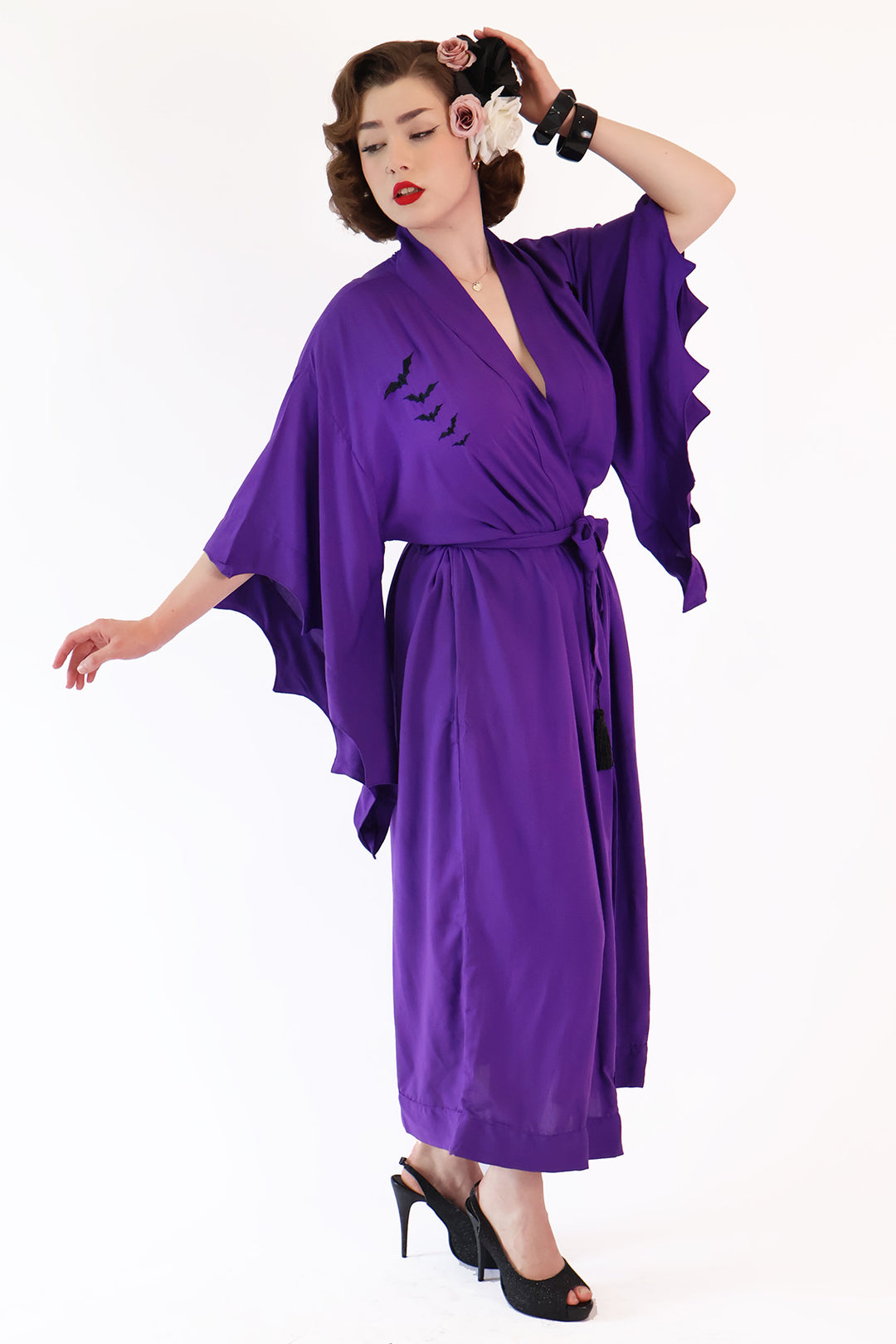 Long Purple Black Nightfall Gown